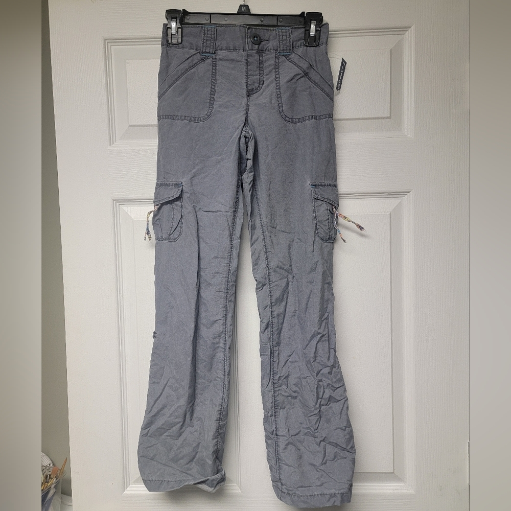 Cargo Pants with cute floral and teal accents